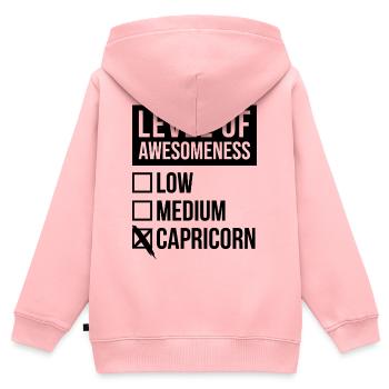 Capricorne Capricorne Capricorne - Sweat Premium à capuche zippé enfant bio - rose - Dos - AI Model Kid Female (0cm)