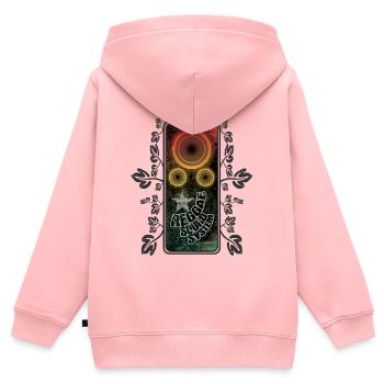 Reggae Spruch mit Lautsprechern - Kinder Premium Organic Zip Hoodie - Rosa - Hinten - AI Model Kid Female (0cm)
