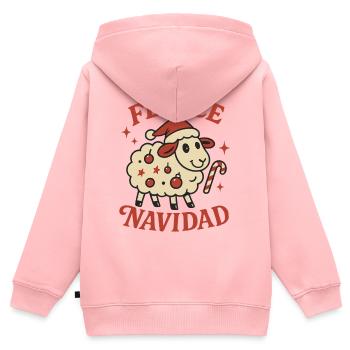 Lustiges Weihnachtsgeschenk Fleece Navidad - Kinder Premium Organic Zip Hoodie - Rosa - Hinten - AI Model Kid Female (0cm)