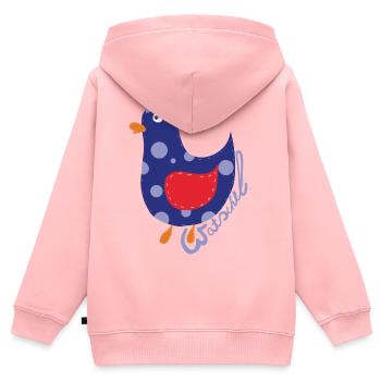 Blau Gepunktetes Huhn Ornament= - Kinder Premium Organic Zip Hoodie - Rosa - Hinten - AI Model Kid Female (0cm)