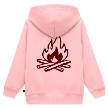 Campfire Silhouette Red - Kids Premium Organic Zip-up Hoodie - rose - Back - AI Model Kid Female (0cm)