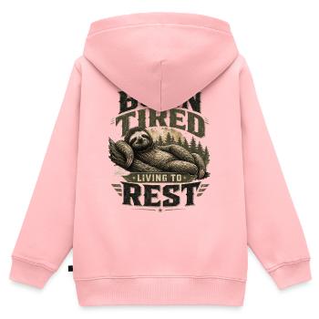 Born Tired, Living to Rest – Humor für Faule - Kinder Premium Organic Zip Hoodie - Rosa - Hinten - AI Model Kid Female (0cm)