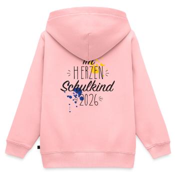 Im Herzen Schulkind 2026 - Kinder Premium Organic Zip Hoodie - Rosa - Hinten - AI Model Kid Female (0cm)