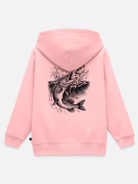 Hecht Oberflächenjagd | Classic Collection - Kinder Premium Organic Zip Hoodie - Rosa