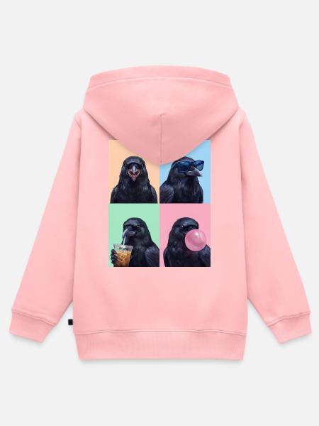 Krähen Krähe - Kinder Premium Organic Zip Hoodie - Rosa