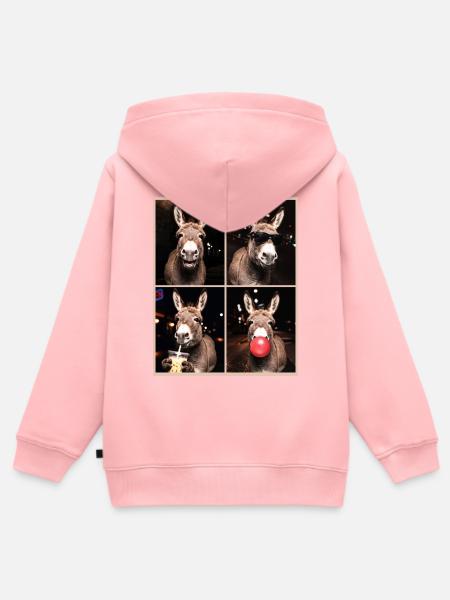 Donkey Esel - Kinder Premium Organic Zip Hoodie - Rosa