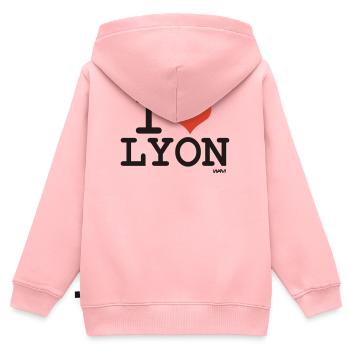 ich liebe lyon - Ich liebe lyon - Kinder Premium Organic Zip Hoodie - Rosa - Hinten - AI Model Kid Female (0cm)