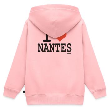 ich liebe nantes - Ich liebe nantes - Kinder Premium Organic Zip Hoodie - Rosa - Hinten - AI Model Kid Female (0cm)