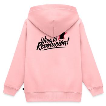 revolution fist - Kinder Premium Organic Zip Hoodie - Rosa - Hinten - AI Model Kid Female (0cm)