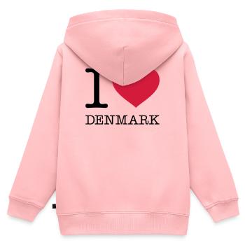 J’AIME LE DANEMARK Dänemark - Sweat Premium à capuche zippé enfant bio - rose - Dos - AI Model Kid Female (0cm)