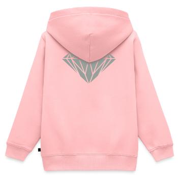 Geometrischer Diamant Linienkunst - Kinder Premium Organic Zip Hoodie - Rosa - Hinten - AI Model Kid Female (0cm)