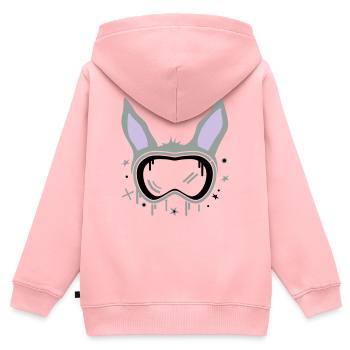 Skihase - Kinder Premium Organic Zip Hoodie - Rosa - Hinten - AI Model Kid Female (0cm)