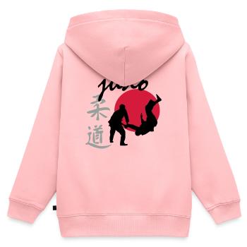 judo - Kids Premium Organic Zip-up Hoodie - rose - Back - AI Model Kid Female (0cm)