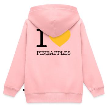 J’AIME LES ANANAS Ananas - Sweat Premium à capuche zippé enfant bio - rose - Dos - AI Model Kid Female (0cm)
