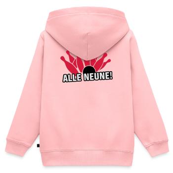 Kegeln - Alle Neune! Kegelshirt - Kinder Premium Organic Zip Hoodie - Rosa - Hinten - AI Model Kid Female (0cm)