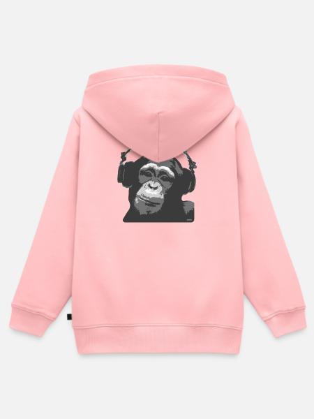 DJ MONKEY  - Kinder Premium Organic Zip Hoodie - Rosa