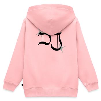DJ monogram - Kids Premium Organic Zip-up Hoodie - rose - Back - AI Model Kid Female (0cm)