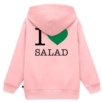 J’ADORE LA SALADE - Sweat Premium à capuche zippé enfant bio - rose - Dos - AI Model Kid Female (0cm)