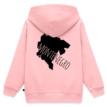 montenegro - Sweat Premium à capuche zippé enfant bio - rose - Dos - AI Model Kid Female (0cm)