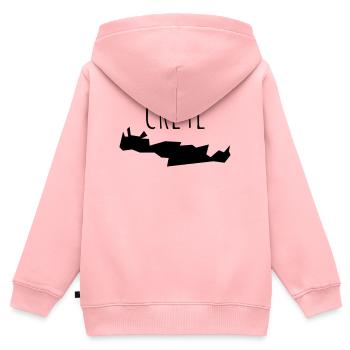 crete - Sweat Premium à capuche zippé enfant bio - rose - Dos - AI Model Kid Female (0cm)