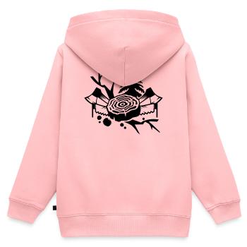 Outils pour les bûcherons - Sweat Premium à capuche zippé enfant bio - rose - Dos - AI Model Kid Female (0cm)