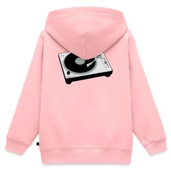 Turntable - Kinder Premium Organic Zip Hoodie - Rosa - Hinten - AI Model Kid Female (0cm)