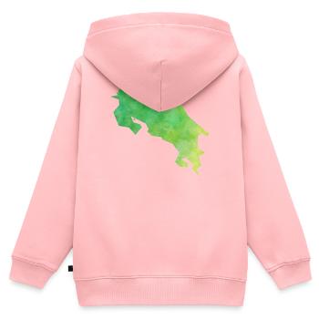costa Rica - Kinder Premium Organic Zip Hoodie - Rosa - Hinten - AI Model Kid Female (0cm)