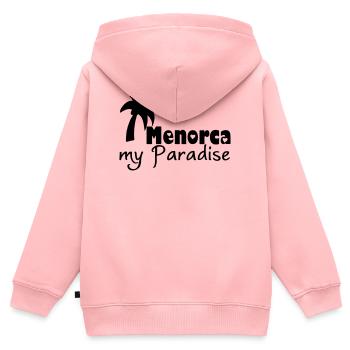 Menorca Paradise - Kids Premium Organic Zip-up Hoodie - rose - Back - AI Model Kid Female (0cm)