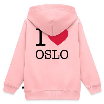 J’AIME OSLO Norvège - Sweat Premium à capuche zippé enfant bio - rose - Dos - AI Model Kid Female (0cm)