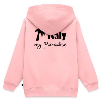 Italy Paradise - Kids Premium Organic Zip-up Hoodie - rose - Back - AI Model Kid Female (0cm)
