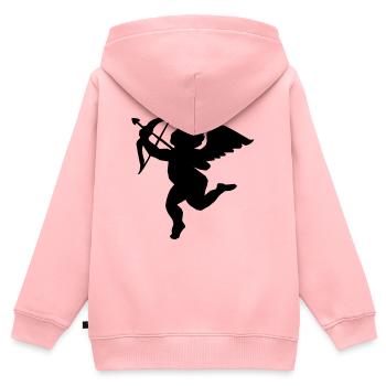 Engel mit Pfeil und Bogen  - Kinder Premium Organic Zip Hoodie - Rosa - Hinten - AI Model Kid Female (0cm)
