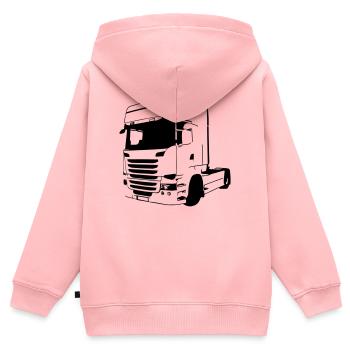  Vabis V8 - Sweat Premium à capuche zippé enfant bio - rose - Dos - AI Model Kid Female (0cm)