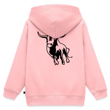 Stier,Torero,Bulle,Matador, - Kinder Premium Organic Zip Hoodie - Rosa - Hinten - AI Model Kid Female (0cm)