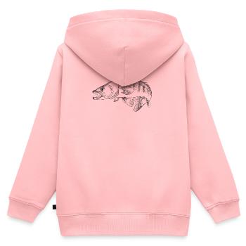 pike-perch - Sweat Premium à capuche zippé enfant bio - rose - Dos - AI Model Kid Female (0cm)