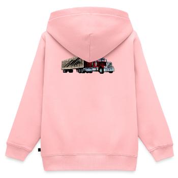 Truck - Kinder Premium Organic Zip Hoodie - Rosa - Hinten - AI Model Kid Female (0cm)