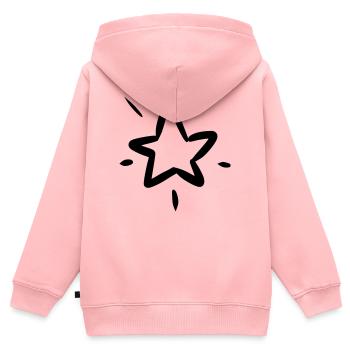 Sternen Solo - Kinder Premium Organic Zip Hoodie - Rosa - Hinten - AI Model Kid Female (0cm)