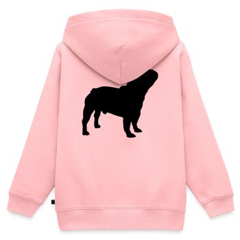 Französische Bulldogge - Kinder Premium Organic Zip Hoodie - Rosa - Hinten - AI Model Kid Female (0cm)