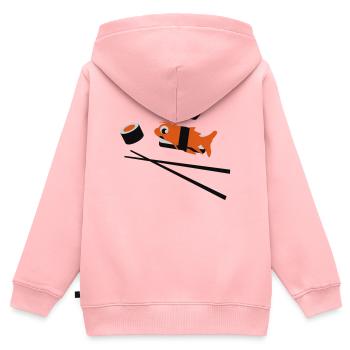 Sushi - Kinder Premium Organic Zip Hoodie - Rosa - Hinten - AI Model Kid Female (0cm)