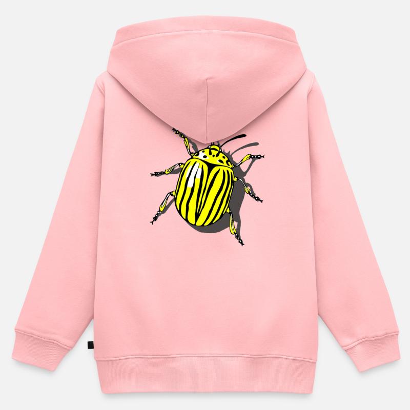 Doryphore - Sweat Premium à capuche zippé enfant bio - rose