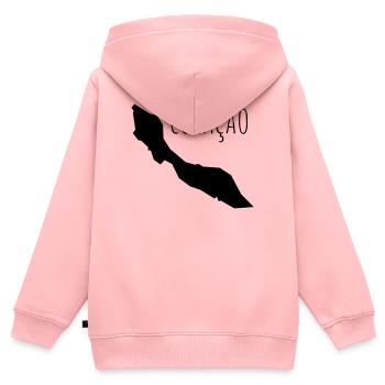 Curacao - Kinder Premium Organic Zip Hoodie - Rosa - Hinten - AI Model Kid Female (0cm)