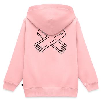 Achtung Vollpfosten - Kinder Premium Organic Zip Hoodie - Rosa - Hinten - AI Model Kid Female (0cm)