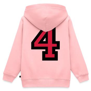 Numéro Quatre - Numéro 4 - Sweat Premium à capuche zippé enfant bio - rose - Dos - AI Model Kid Female (0cm)