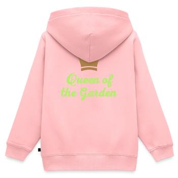 Garten - Kinder Premium Organic Zip Hoodie - Rosa - Hinten - AI Model Kid Female (0cm)