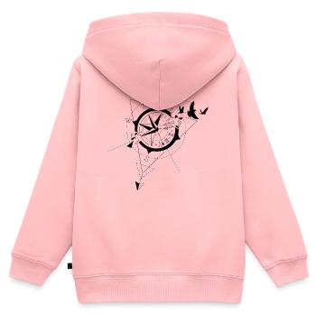 Kompass - Kinder Premium Organic Zip Hoodie - Rosa - Hinten - AI Model Kid Female (0cm)