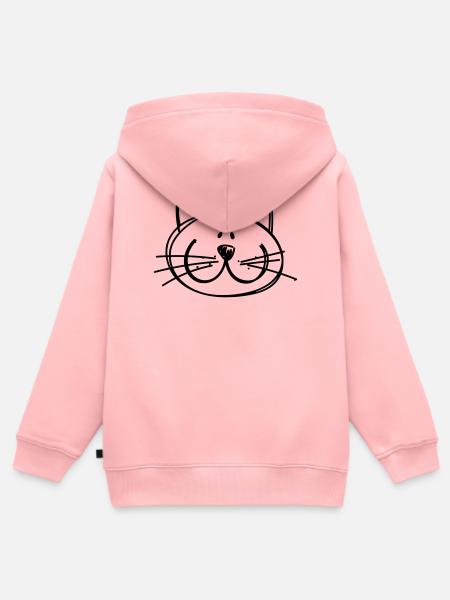 Katzen Zeichnung - Kinder Premium Organic Zip Hoodie - Rosa