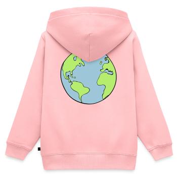 terre - Sweat Premium à capuche zippé enfant bio - rose - Dos - AI Model Kid Female (0cm)