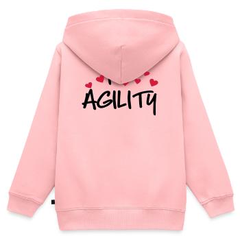 agility - Kinder Premium Organic Zip Hoodie - Rosa - Hinten - AI Model Kid Female (0cm)