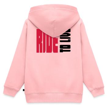 Des paroles sympas pour les vrais motards - Sweat Premium à capuche zippé enfant bio - rose - Dos - AI Model Kid Female (0cm)