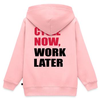 Radsport - Kinder Premium Organic Zip Hoodie - Rosa - Hinten - AI Model Kid Female (0cm)