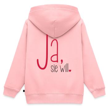 Ja sie will Junggesellin Junggesellenabschied - Kinder Premium Organic Zip Hoodie - Rosa - Hinten - AI Model Kid Female (0cm)